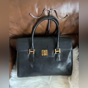 MCM Munchen Black Leather Handbag